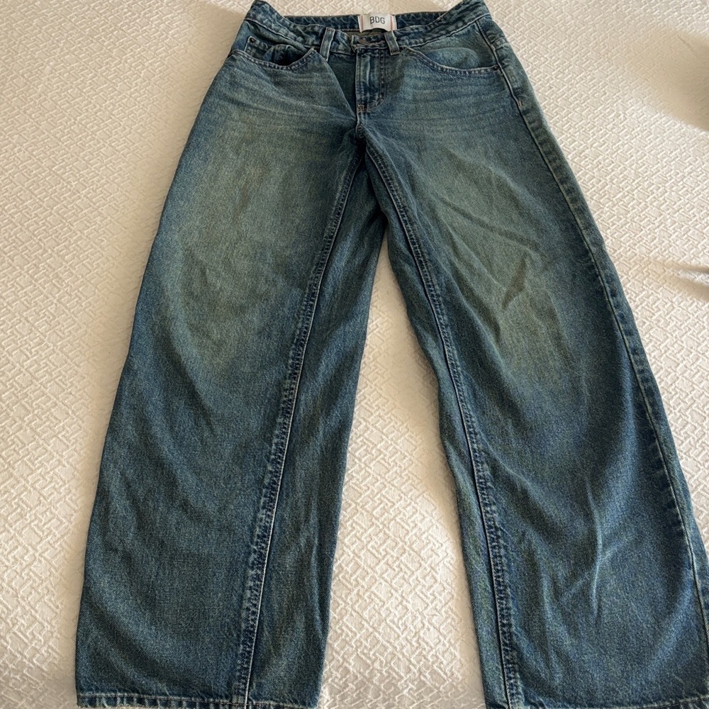 BDG (Urban Outfitters) Women's Wide Leg Jeans in Faded Blue Denim